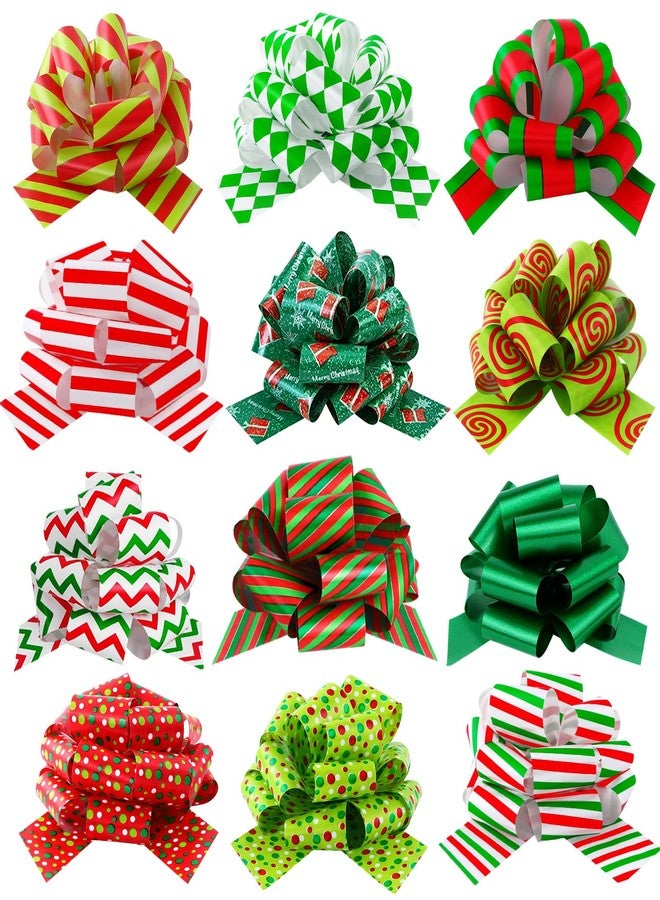 YUJUN 24PCS Christmas Wrap Gifts Pull Bows,Large Ribbon Bows Wrapping Accessory for Xmas Bouquet Basket Bottles Supplies Christmas Wrapping Decoration - Image 1